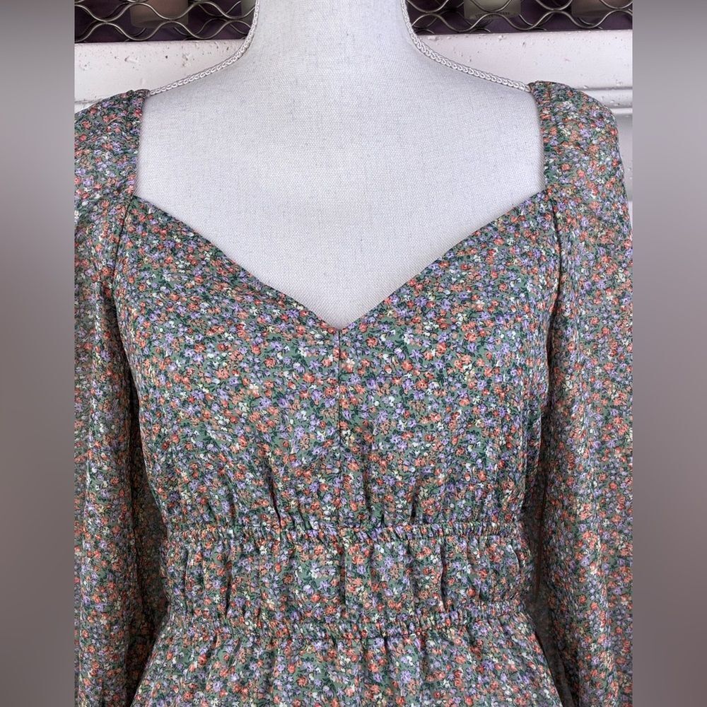 Nwt Cottagecore Cutie Floral Dress, Sweetheart Neckline ,Open Tie Back, Lined — image 4 of 8